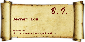 Berner Ida névjegykártya