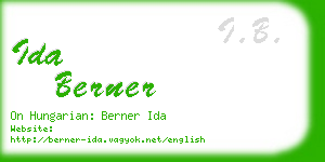 ida berner business card